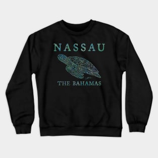 Nassau, The Bahamas, Gliding Sea Turtle (Distressed) Crewneck Sweatshirt